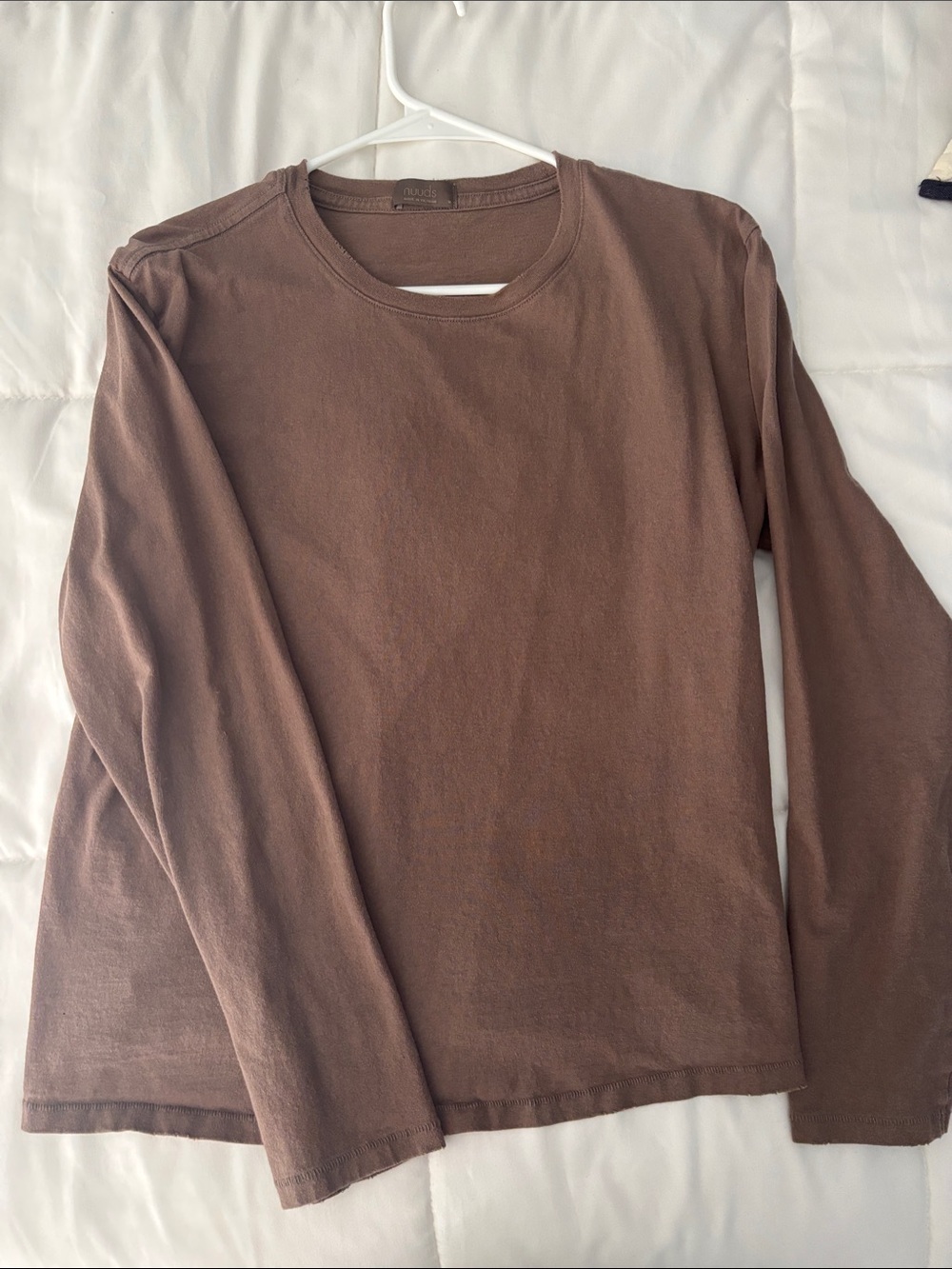 nuuds Brown Long-Sleeve Crewneck Tee